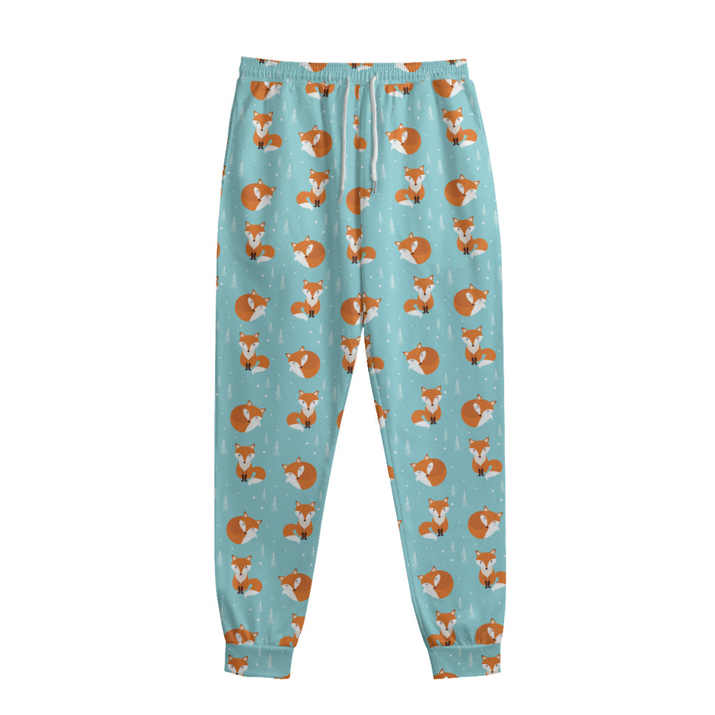 Winter Fox Pattern Print Sweatpants