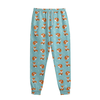 Winter Fox Pattern Print Sweatpants