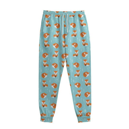 Winter Fox Pattern Print Sweatpants