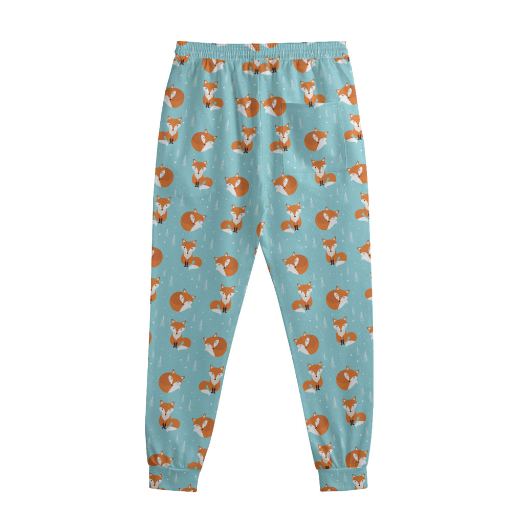 Winter Fox Pattern Print Sweatpants