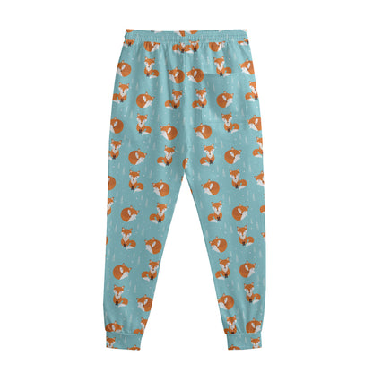 Winter Fox Pattern Print Sweatpants