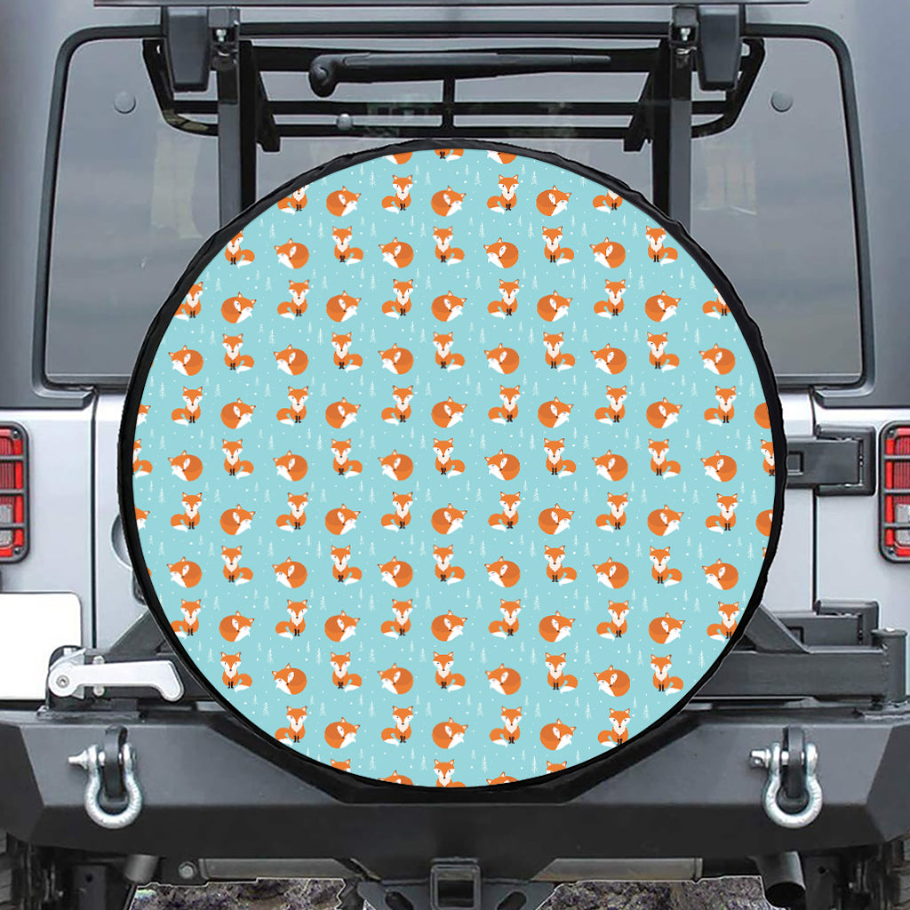 Winter Fox Pattern Print Tire Cover