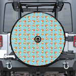 Winter Fox Pattern Print Tire Cover With Camera Hole