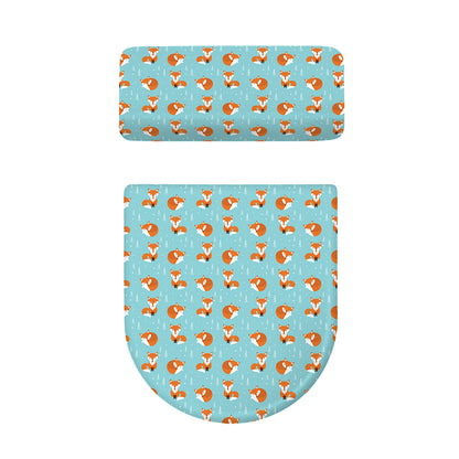 Winter Fox Pattern Print Toilet Lid And Tank Cover Set