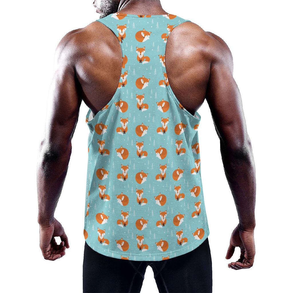 Winter Fox Pattern Print Training Tank Top