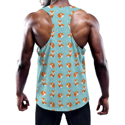 Winter Fox Pattern Print Training Tank Top