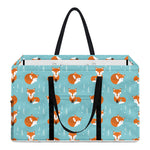 Winter Fox Pattern Print Utility Tote Bag