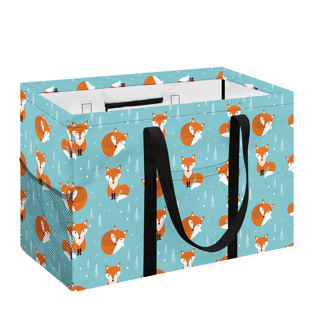 Winter Fox Pattern Print Utility Tote Bag