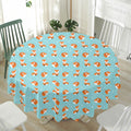 Winter Fox Pattern Print Waterproof Round Tablecloth