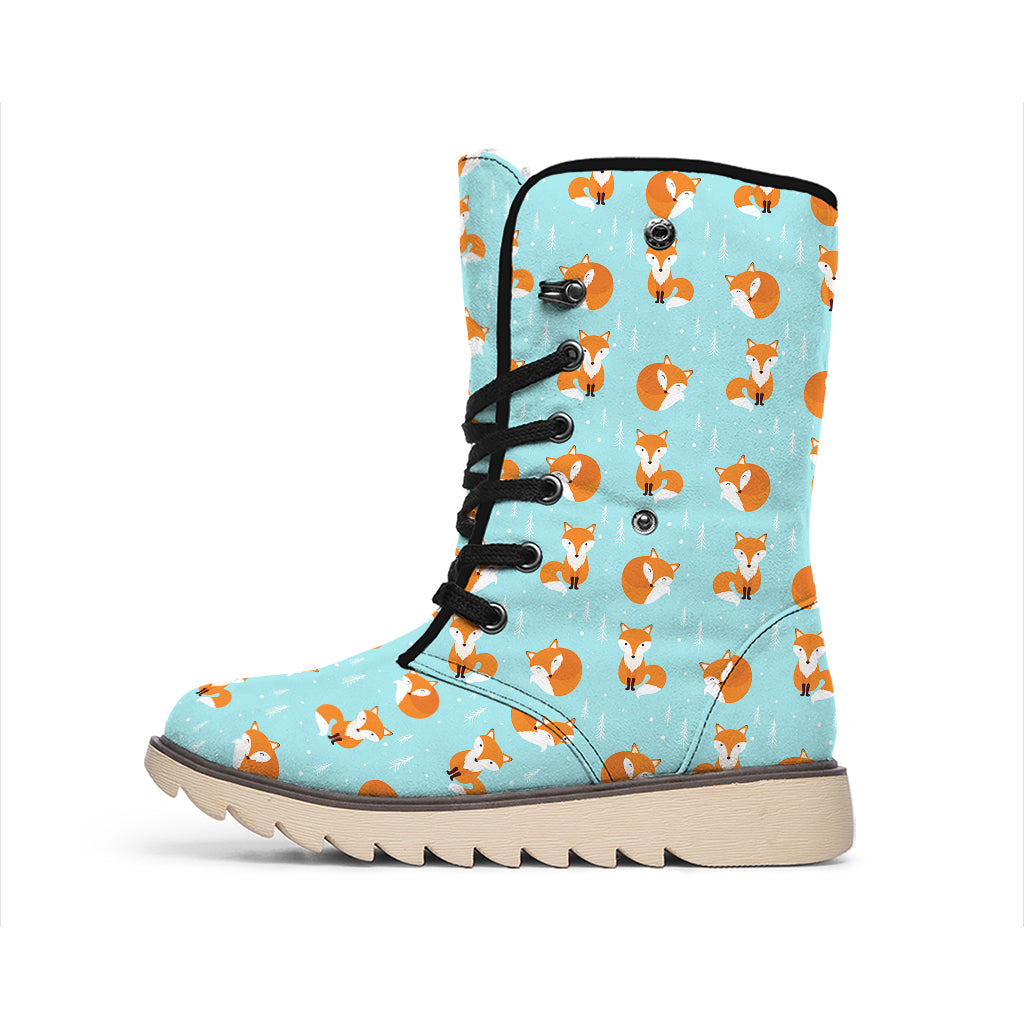 Winter Fox Pattern Print Winter Boots