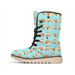 Winter Fox Pattern Print Winter Boots