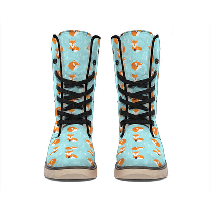 Winter Fox Pattern Print Winter Boots