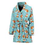 Winter Fox Pattern Print Women's Bathrobe