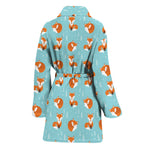 Winter Fox Pattern Print Women's Bathrobe