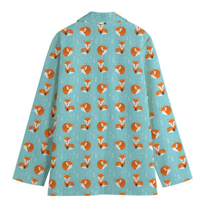 Winter Fox Pattern Print Women's Blazer