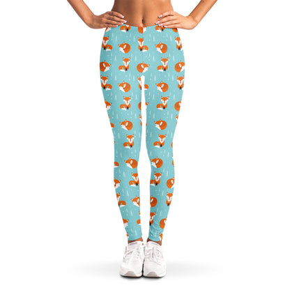 Winter Fox Pattern Print Women's Leggings