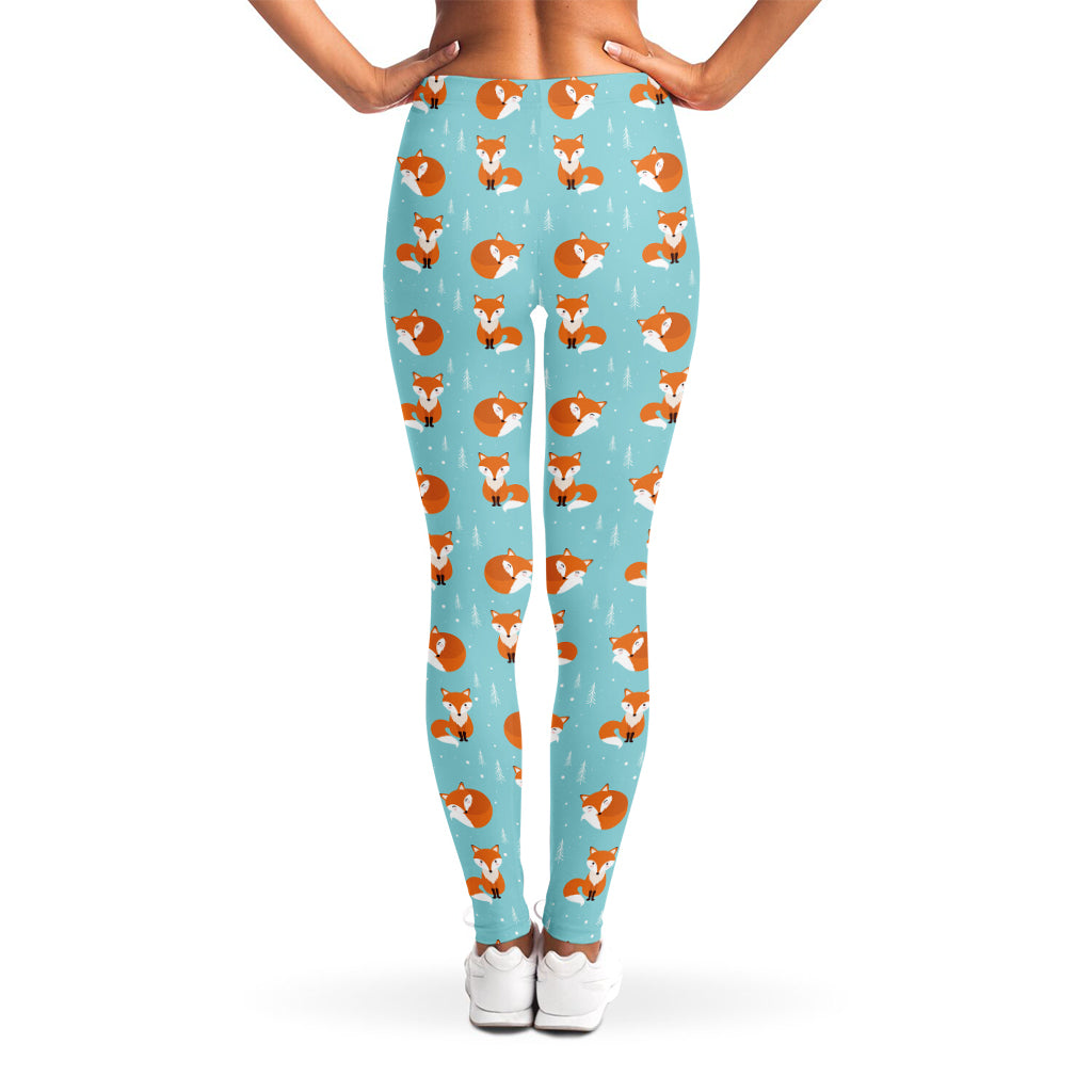 Winter Fox Pattern Print Women's Leggings