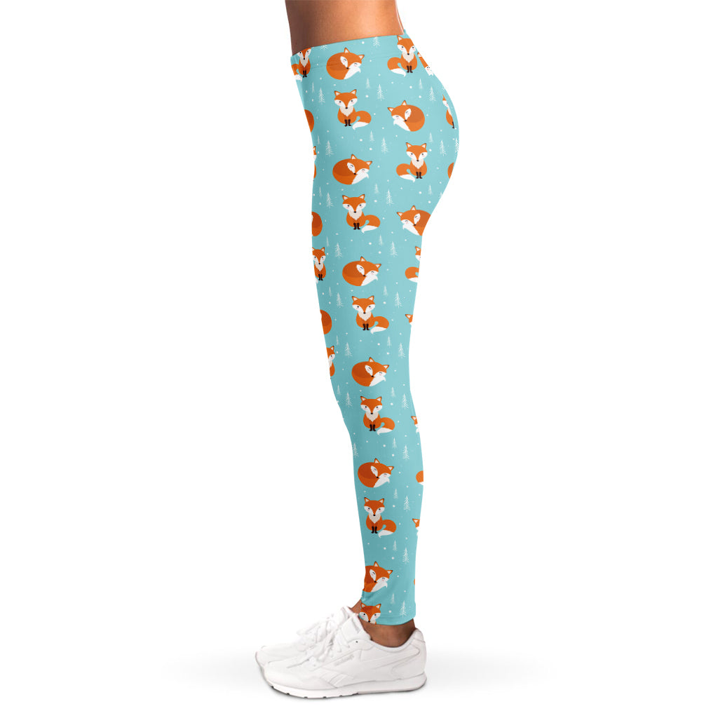 Winter Fox Pattern Print Women's Leggings