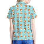 Winter Fox Pattern Print Women's Polo Shirt