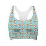 Winter Fox Pattern Print Women's Sports Bra