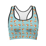 Winter Fox Pattern Print Women's Sports Bra