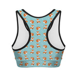 Winter Fox Pattern Print Women's Sports Bra