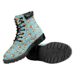 Winter Fox Pattern Print Work Boots