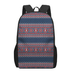 Winter Holiday Knitted Pattern Print 17 Inch Backpack
