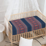 Winter Holiday Knitted Pattern Print Baby Crib Sheet