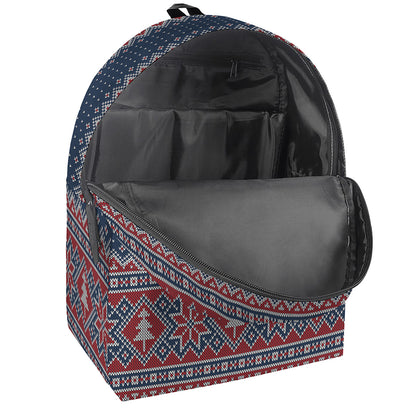 Winter Holiday Knitted Pattern Print Backpack