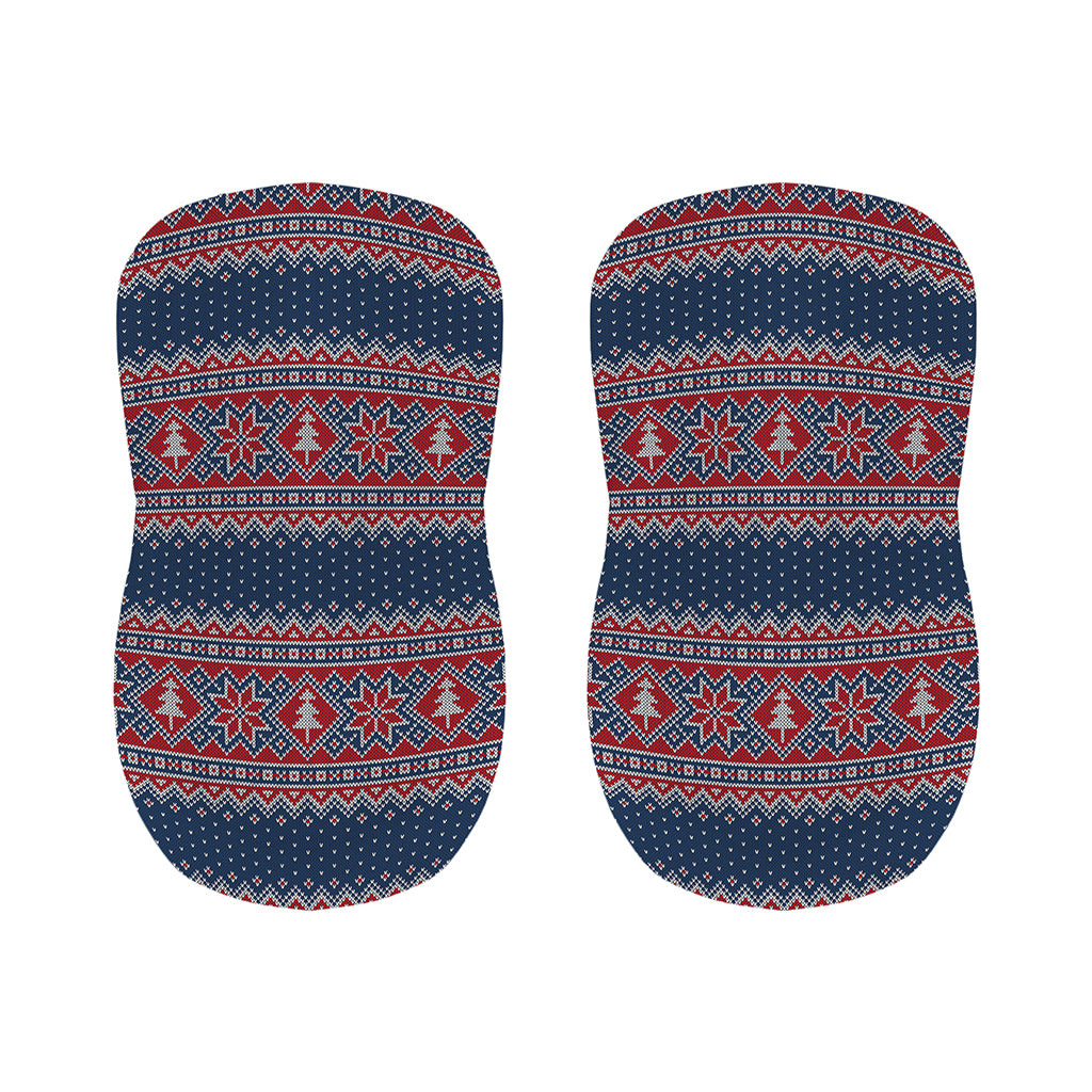 Winter Holiday Knitted Pattern Print Bar Stool Covers