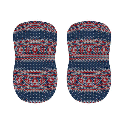 Winter Holiday Knitted Pattern Print Bar Stool Covers