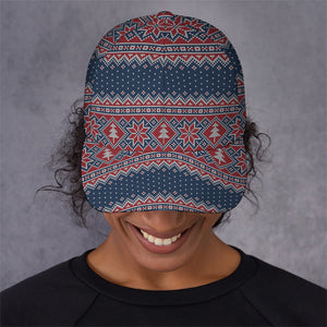 Winter Holiday Knitted Pattern Print Baseball Cap