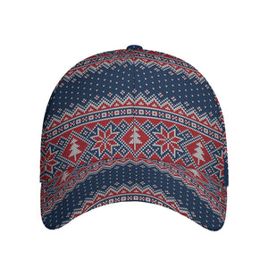 Winter Holiday Knitted Pattern Print Baseball Cap