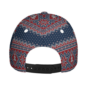 Winter Holiday Knitted Pattern Print Baseball Cap