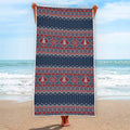 Winter Holiday Knitted Pattern Print Beach Towel