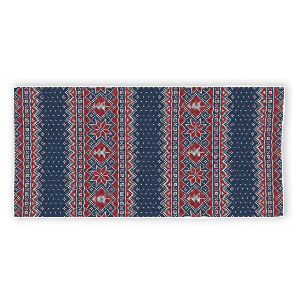 Winter Holiday Knitted Pattern Print Beach Towel