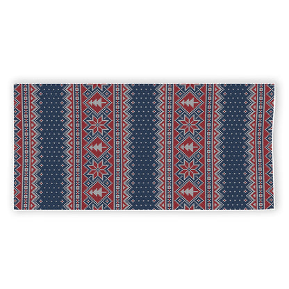 Winter Holiday Knitted Pattern Print Beach Towel