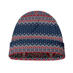 Winter Holiday Knitted Pattern Print Beanie