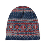Winter Holiday Knitted Pattern Print Beanie