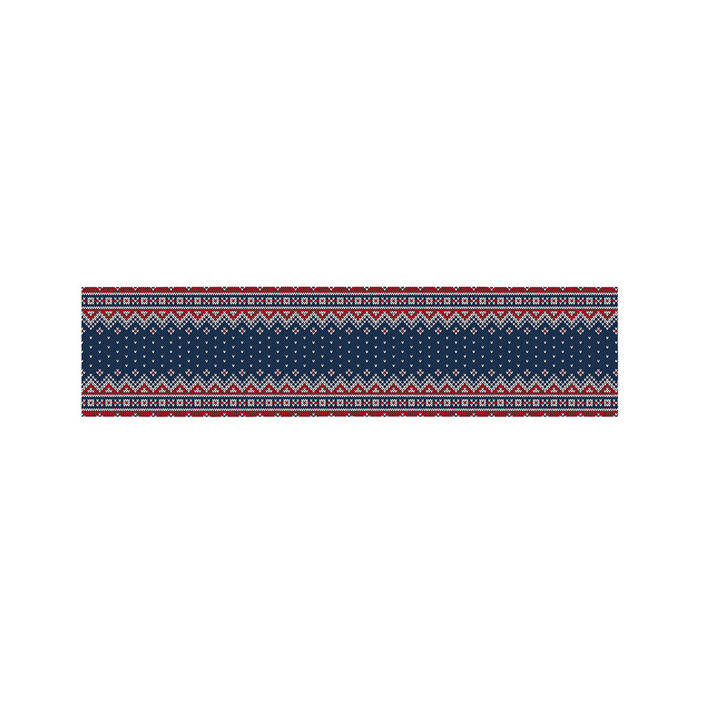 Winter Holiday Knitted Pattern Print Bed Runner