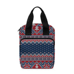 Winter Holiday Knitted Pattern Print Bible Tote Bag