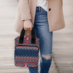 Winter Holiday Knitted Pattern Print Bible Tote Bag