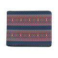 Winter Holiday Knitted Pattern Print Bifold Wallet