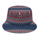 Winter Holiday Knitted Pattern Print Bucket Hat