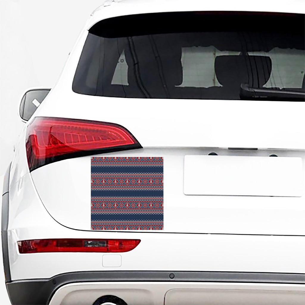 Winter Holiday Knitted Pattern Print Car Sticker