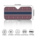 Winter Holiday Knitted Pattern Print Car Windshield Sun Shade