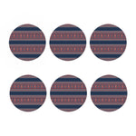 Winter Holiday Knitted Pattern Print Coaster Set