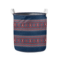 Winter Holiday Knitted Pattern Print Collapsible Laundry Basket
