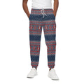 Winter Holiday Knitted Pattern Print Cotton Sweatpants